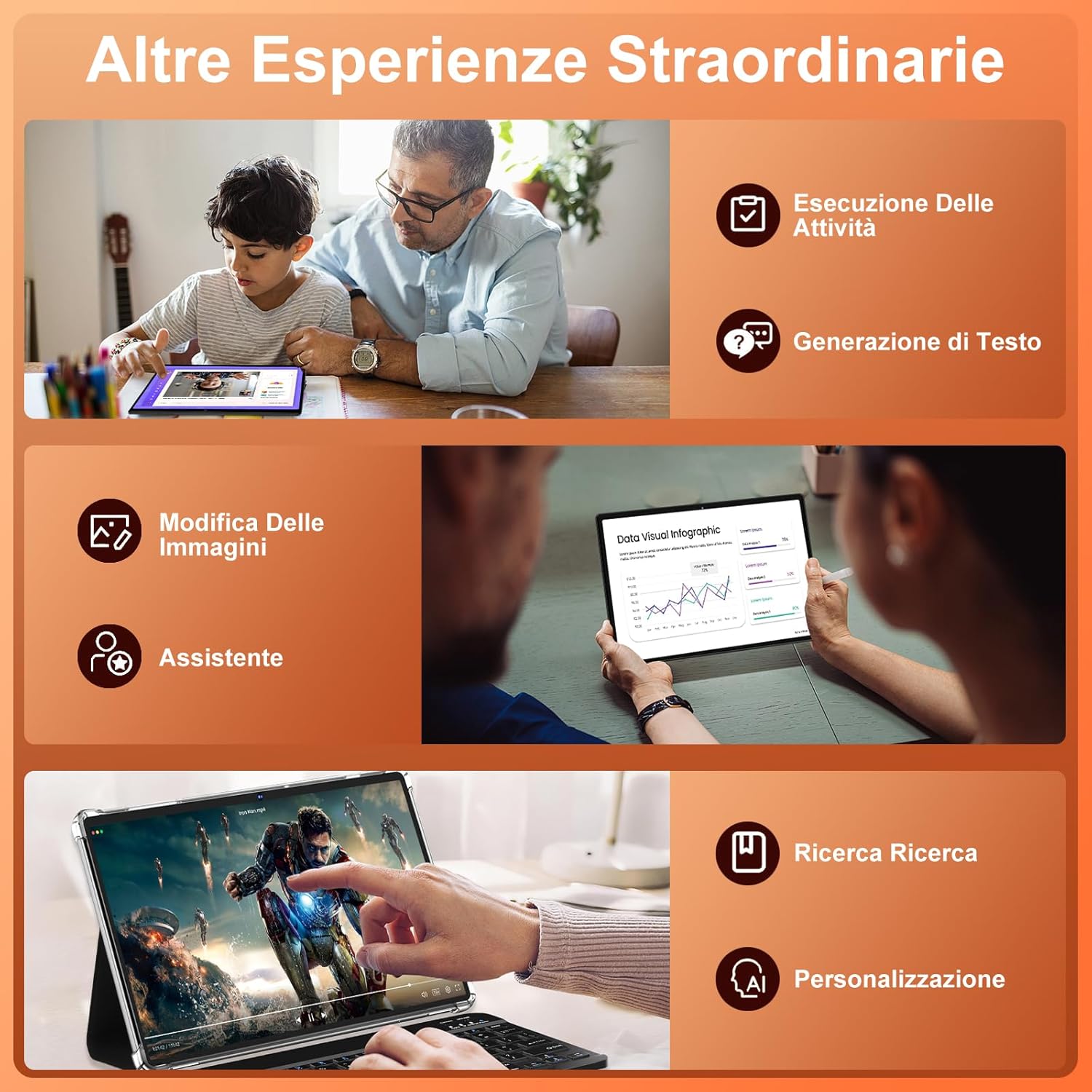 Tablet Android 15 - 10 Pollici IPS HD, Nero - immagine 7