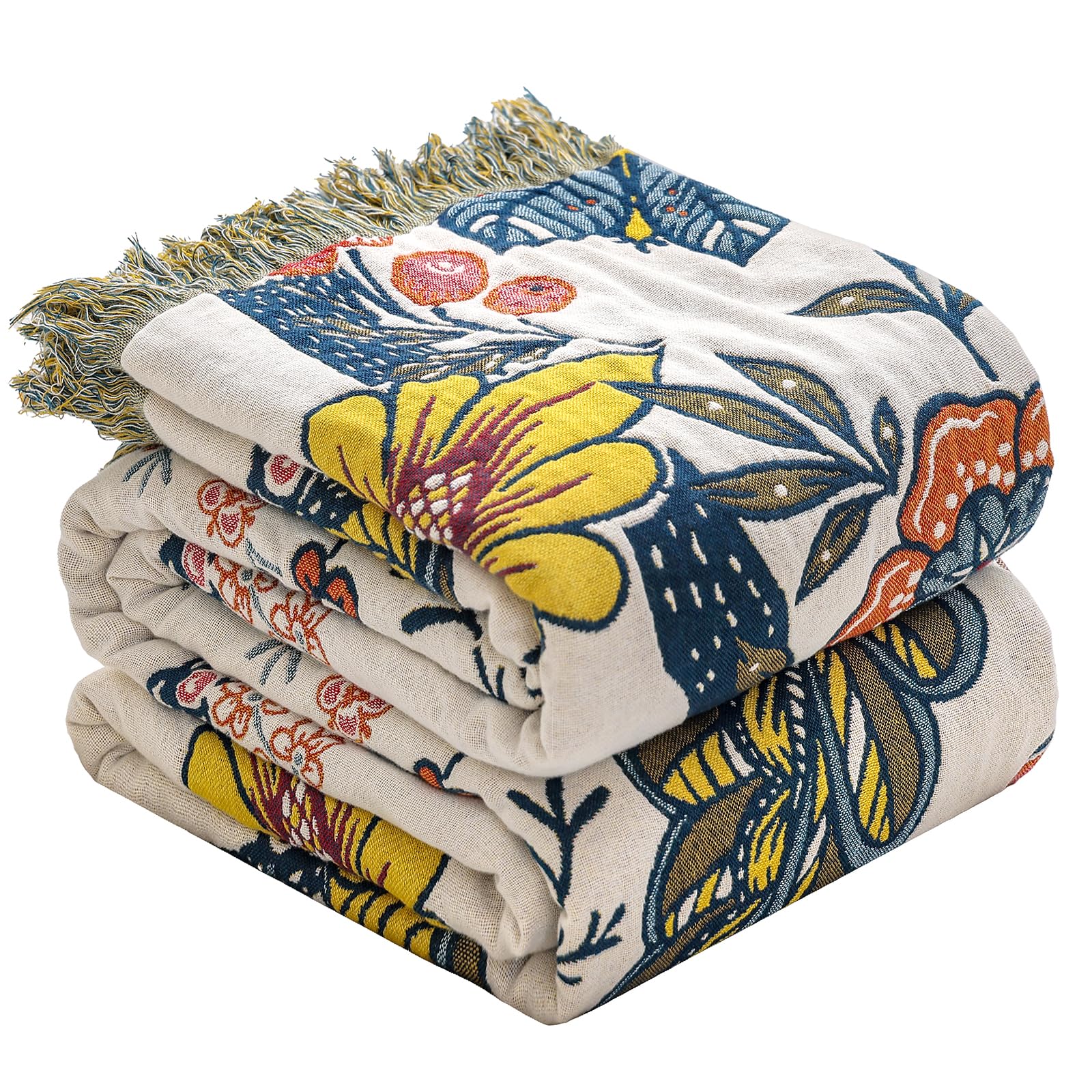 Copriletto Boho 100% Cotone 200x230cm, Melograno