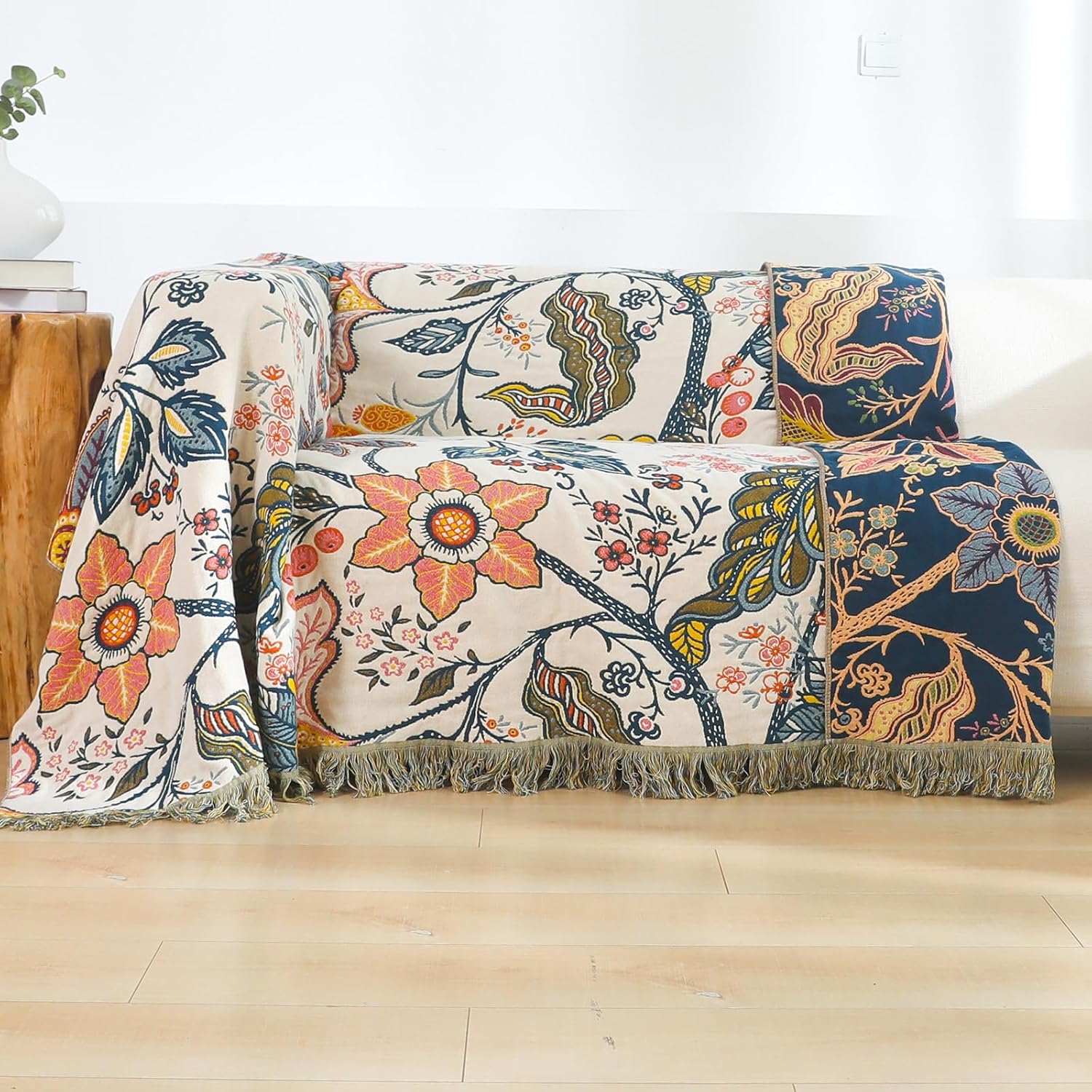 Copriletto Boho 100% Cotone 200x230cm, Melograno - immagine 10