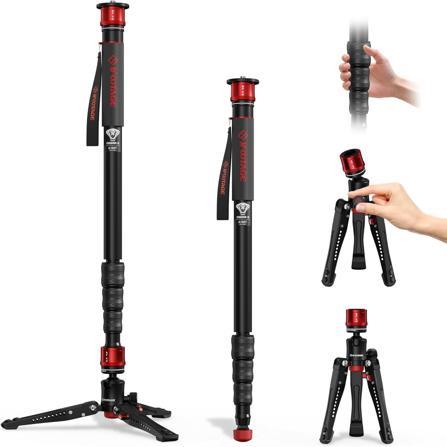 Ifootage Monopiede Lega Alluminio Cobra A180T 180cm