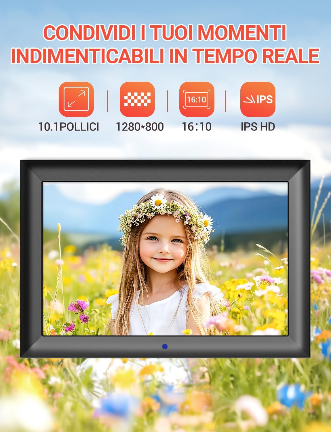 Obvhnua Cornice Digitale 10,1 Pollici con Telecomando - immagine 4