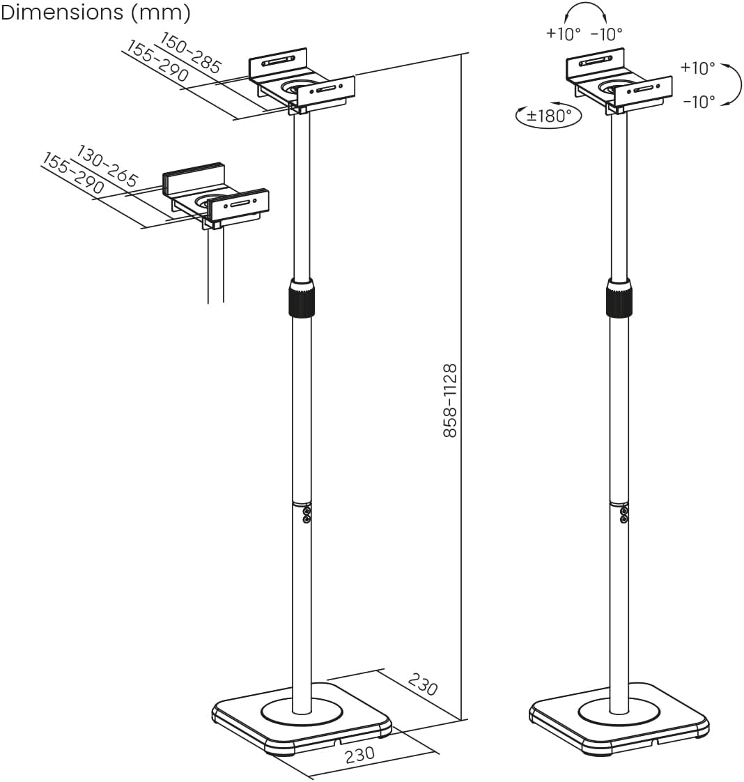 my wall HS34L - 2 Supporti Altoparlanti Regolabili - immagine 5