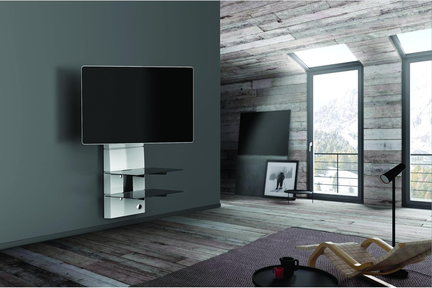 Meliconi GHOST Design 3500 Rotation Supporto TV Bianco Matt - immagine 4