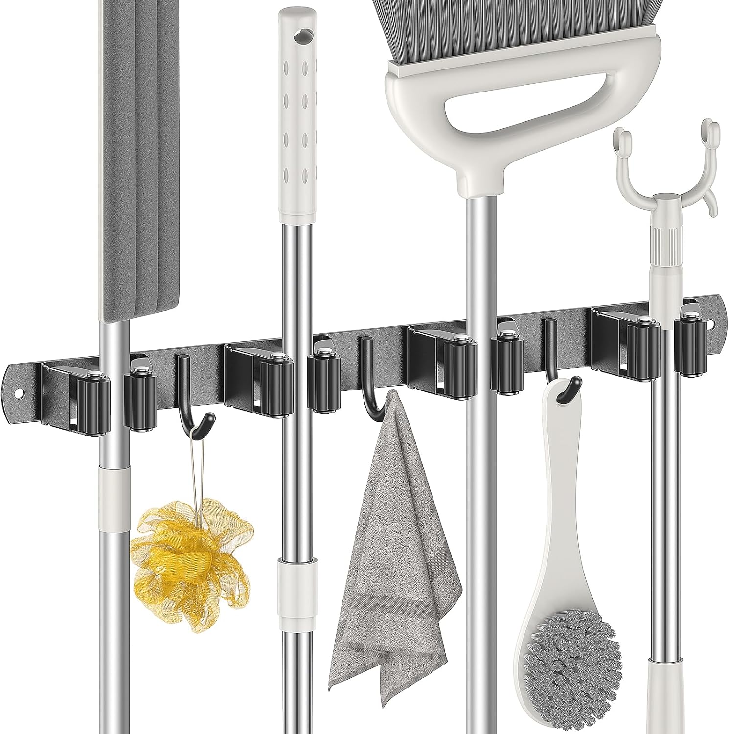 Radikor Porta Scope Parete con 4 Supporti e 3 Ganci, Nero - immagine 1