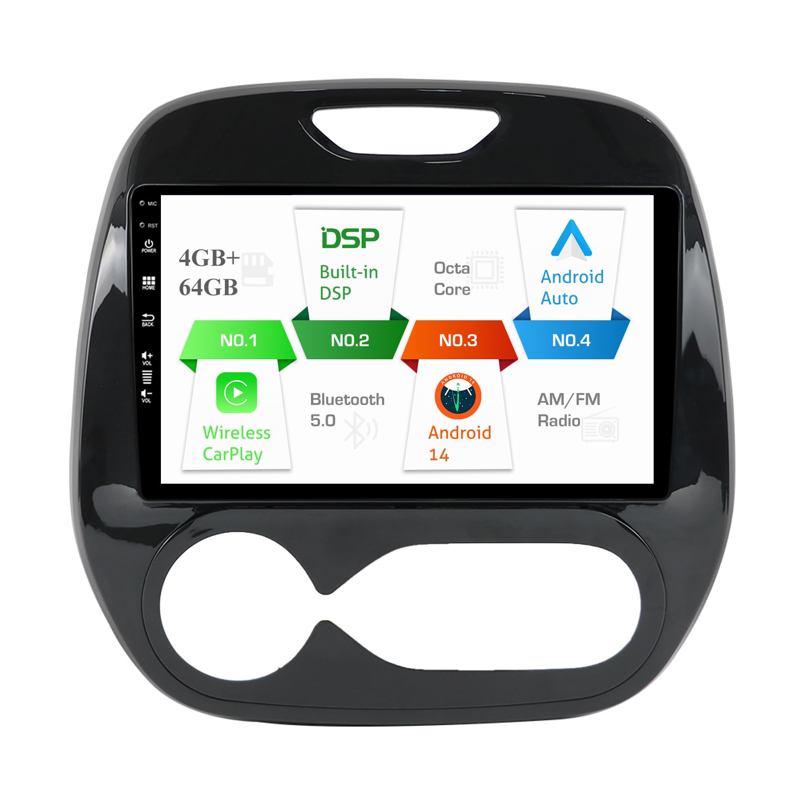 Autoradio 2 Din Android Auto per Renault Kaptur Captur 2014-2019