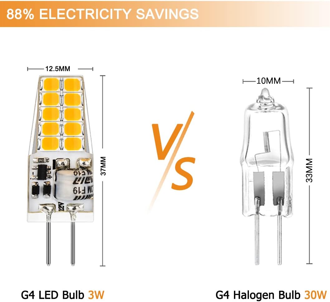 Auting G4 LED Lampadina 3W Bianco Caldo 3000K (10 pezzi) - immagine 5