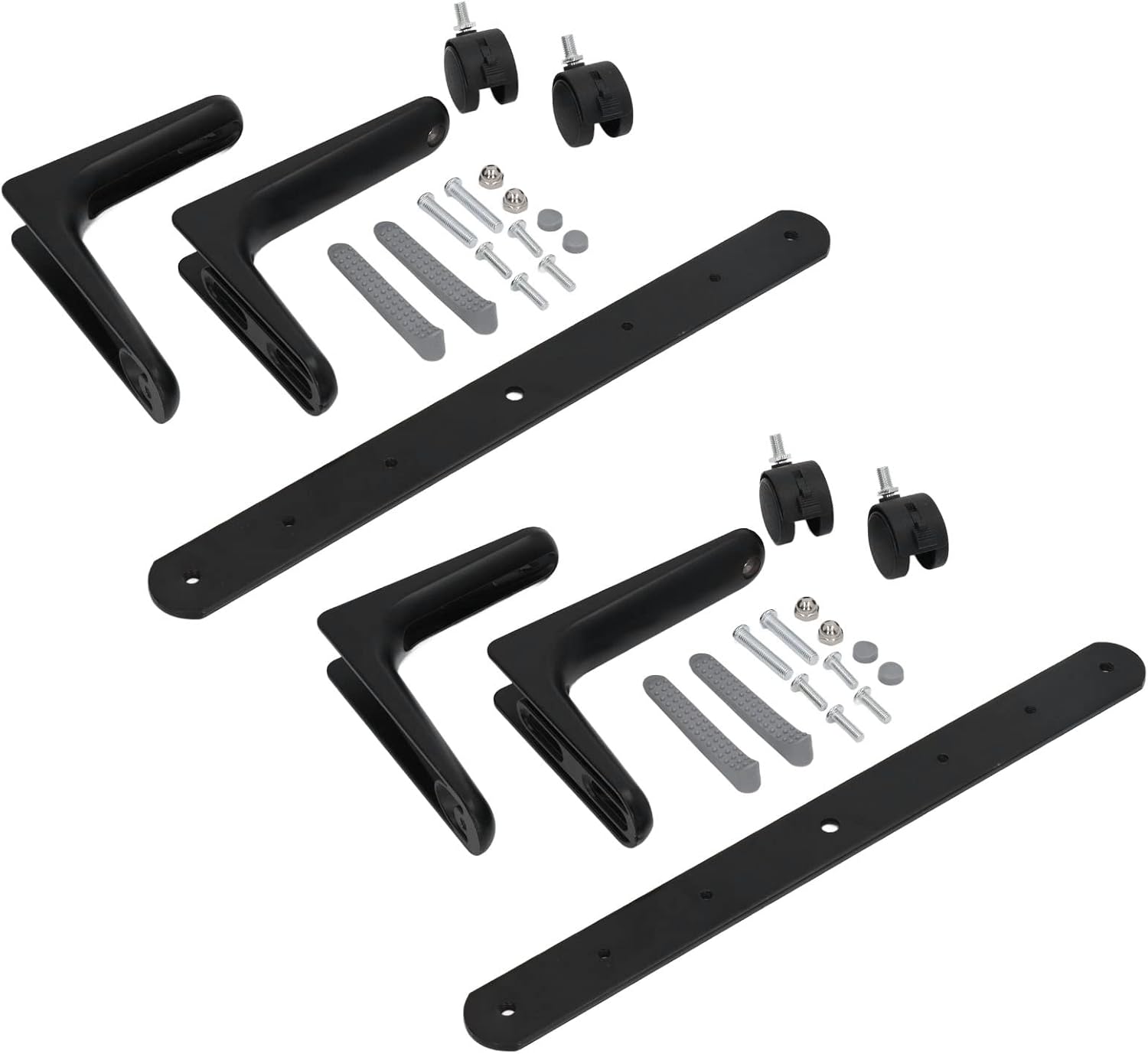 Divisore per Ambiente con Supporto Schermo Regolabile, Nero - immagine 6