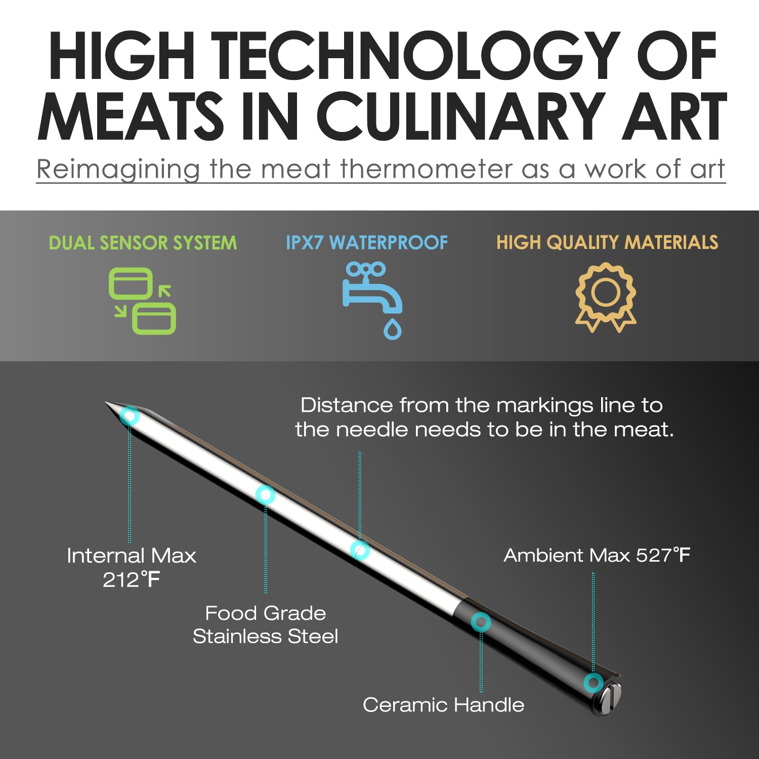 Cookit Termometro Cucina Wireless Smart Bluetooth 5.3 - immagine 4