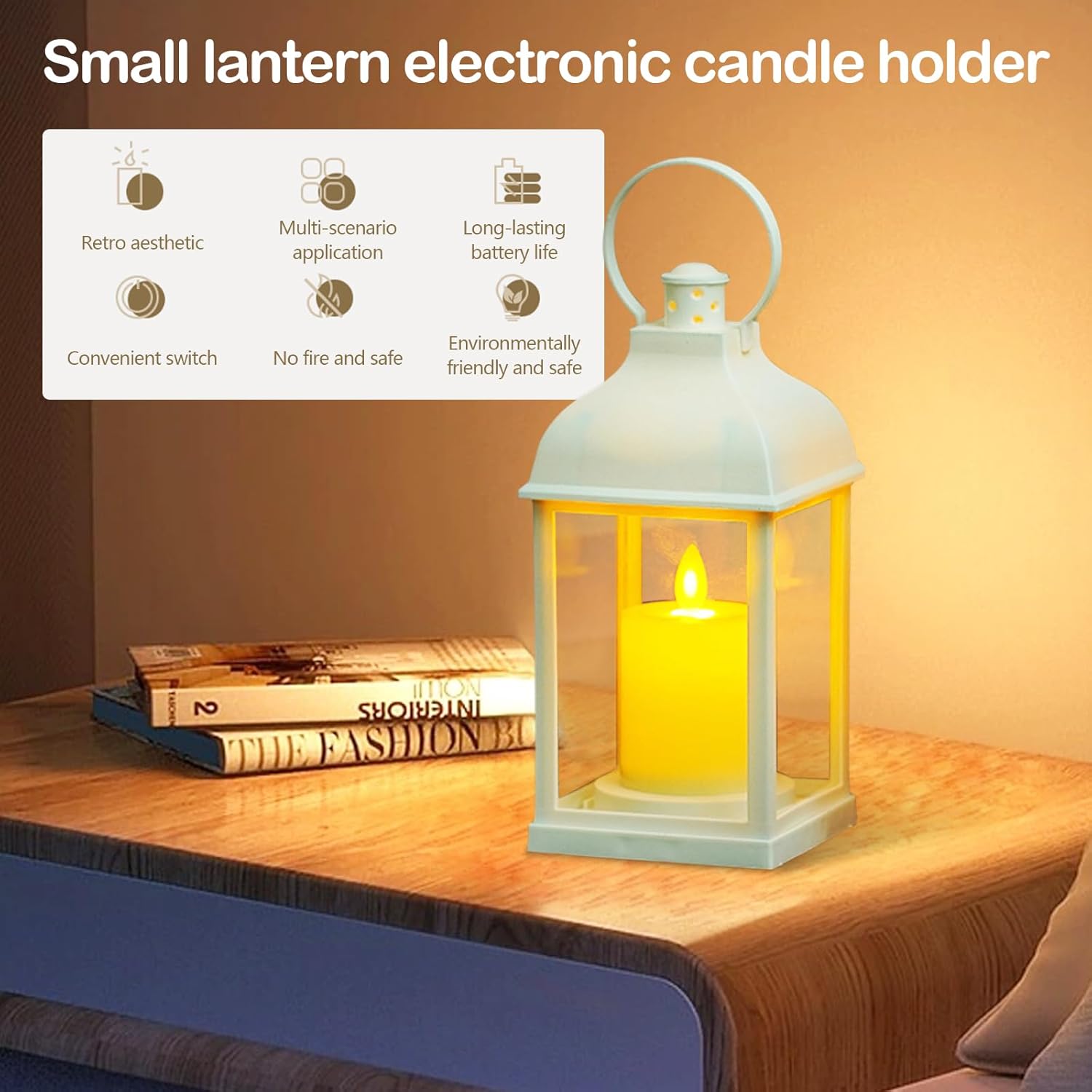 Set 6 Lanterne a LED Decorative con Candela Tremolante - immagine 4