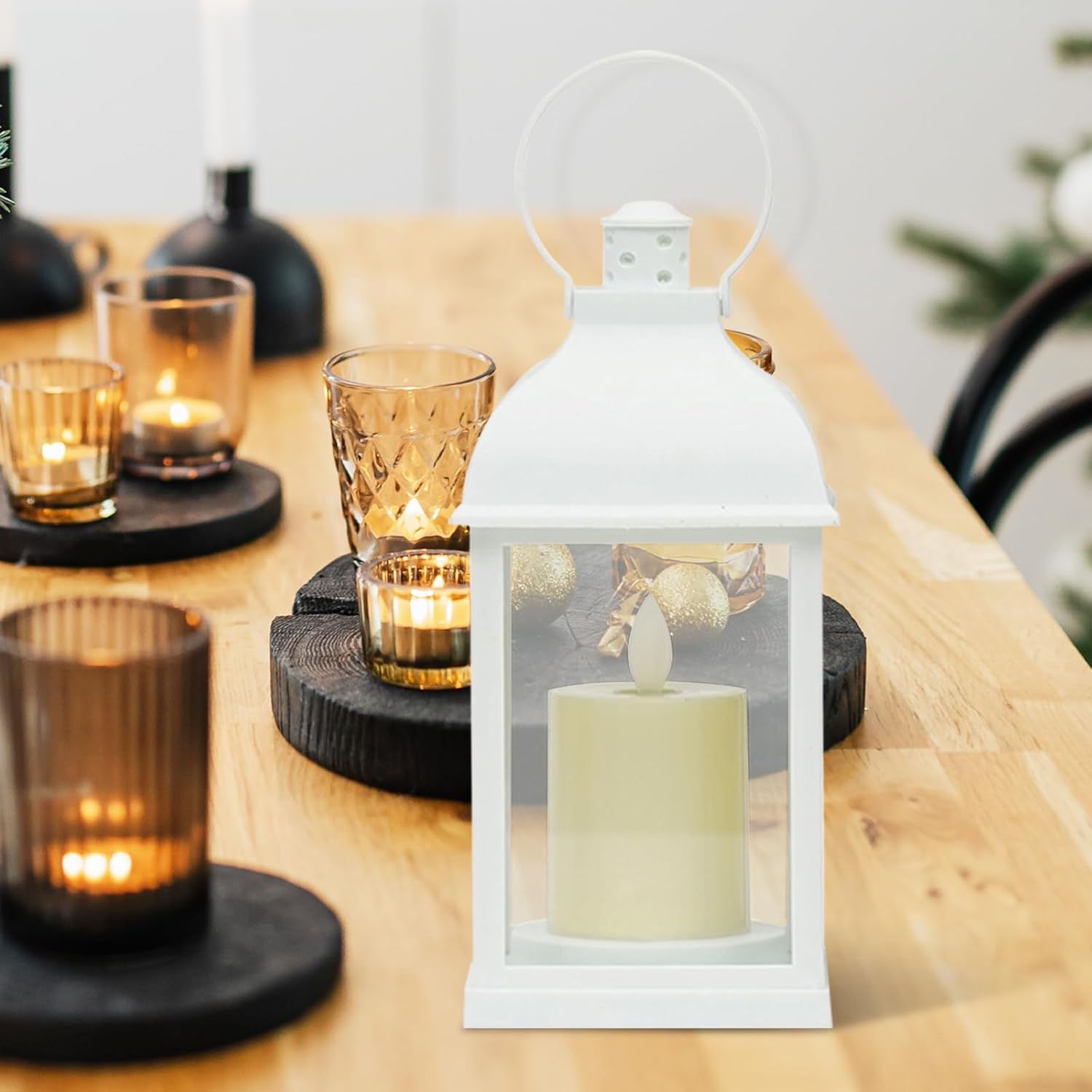 Set 6 Lanterne a LED Decorative con Candela Tremolante - immagine 6