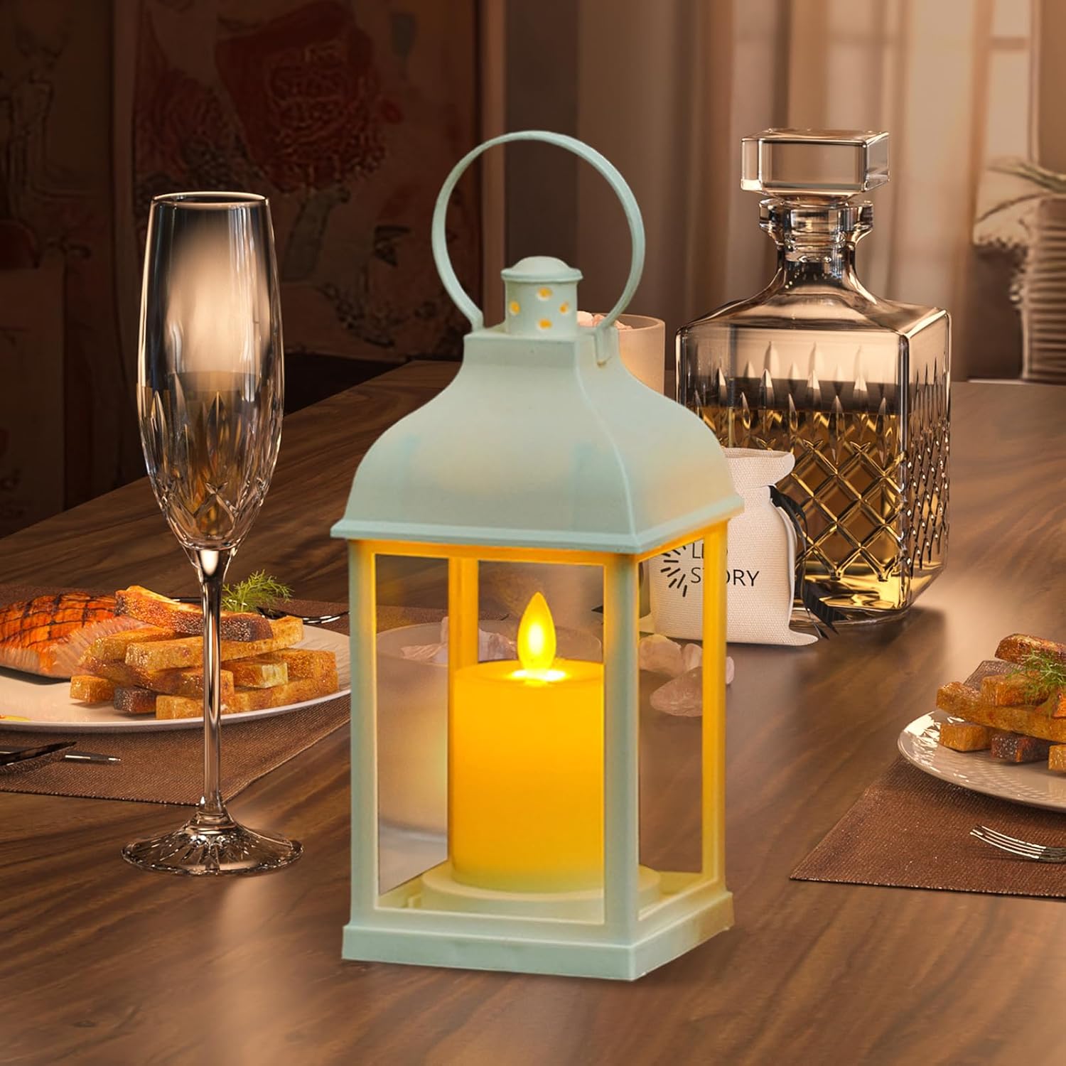 Set 6 Lanterne a LED Decorative con Candela Tremolante - immagine 8