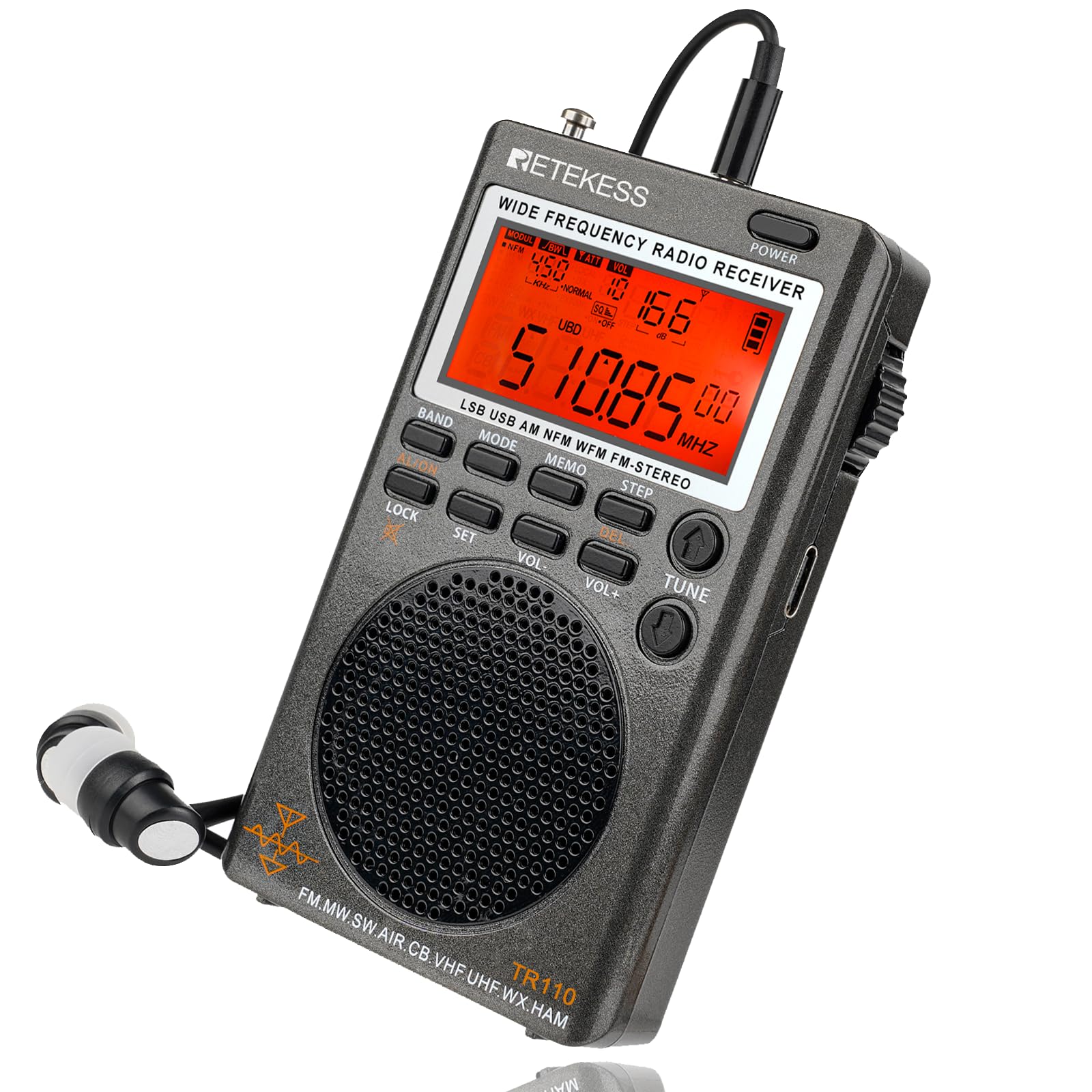TR110 Mini Radio Portatile FM MW SW SSB Air Band