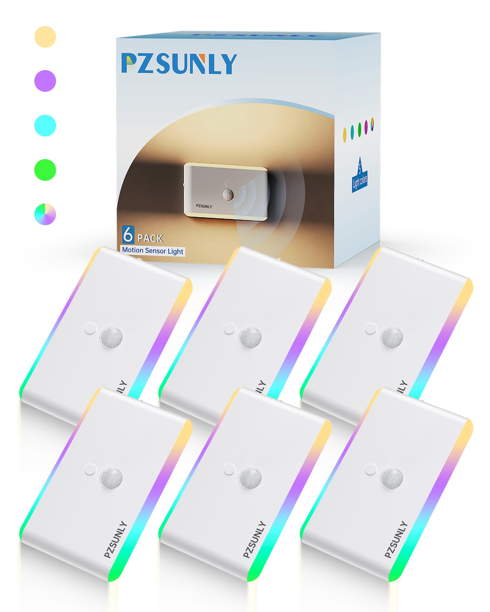Luce Notturna con Sensore di Movimento Interno (6 Pezzi)