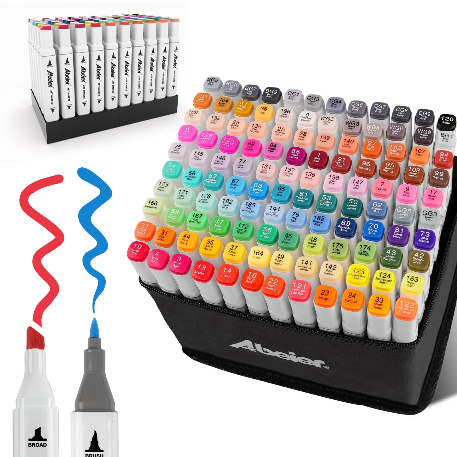 Pennarelli Punta Marcatori 120 Colori Brush & Chisel Tip