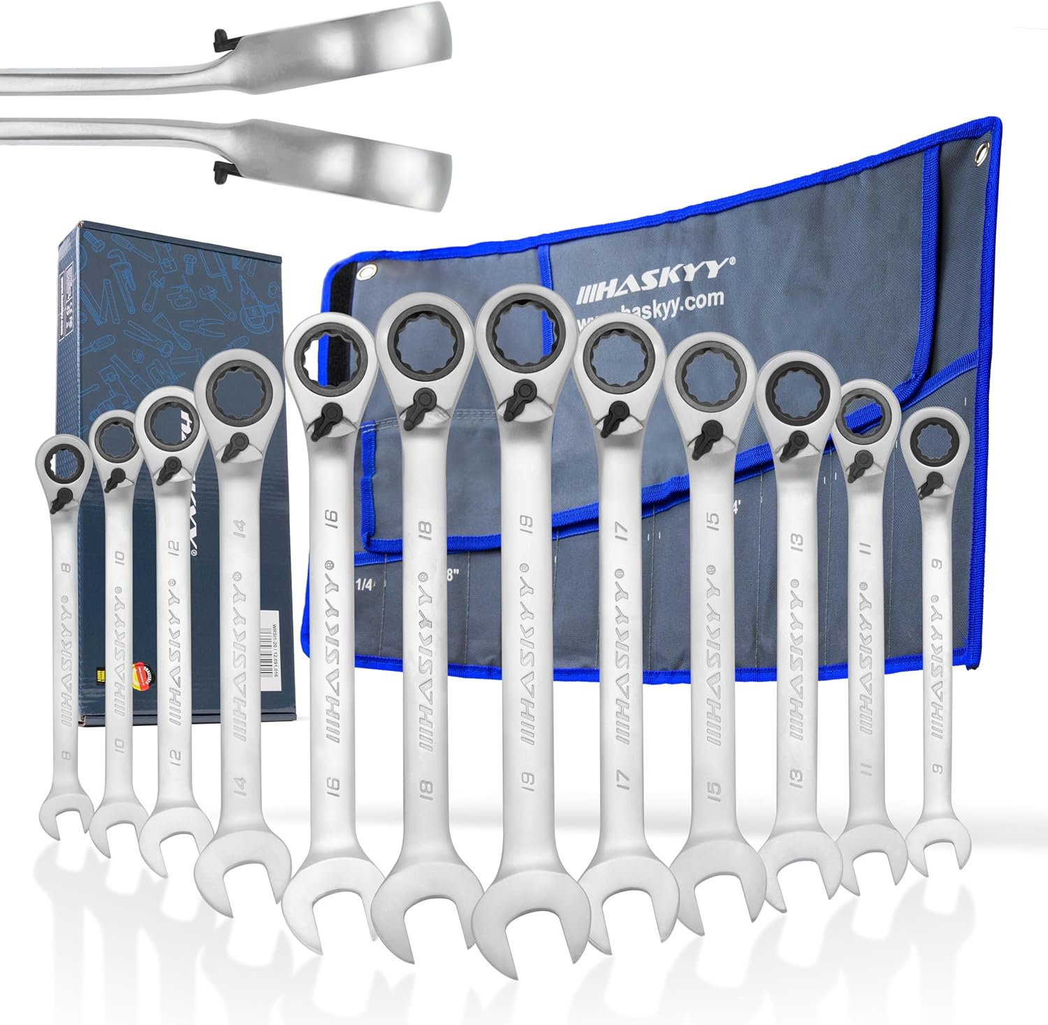 Haskyy Set di Chiavi a Cricchetto 12 Pezzi 8-19 mm