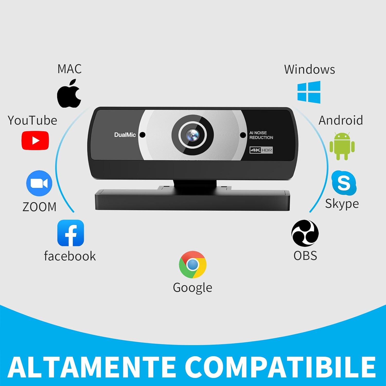 Webcam 4K PC con Microfono e Auto-Focus - immagine 6