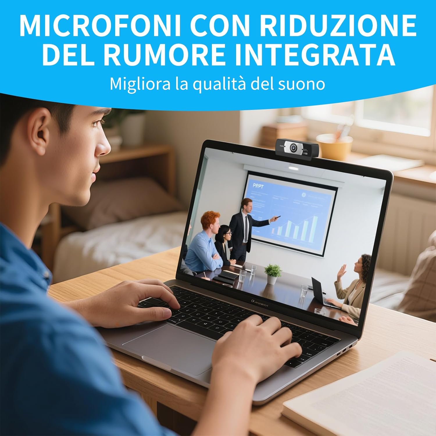 Webcam 4K PC con Microfono e Auto-Focus - immagine 7