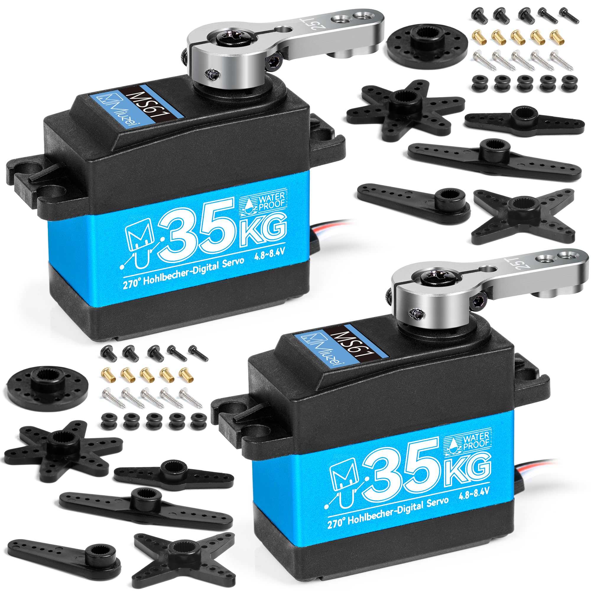 Miuzei Servo Digitale 35kg 270° Impermeabile in Metallo