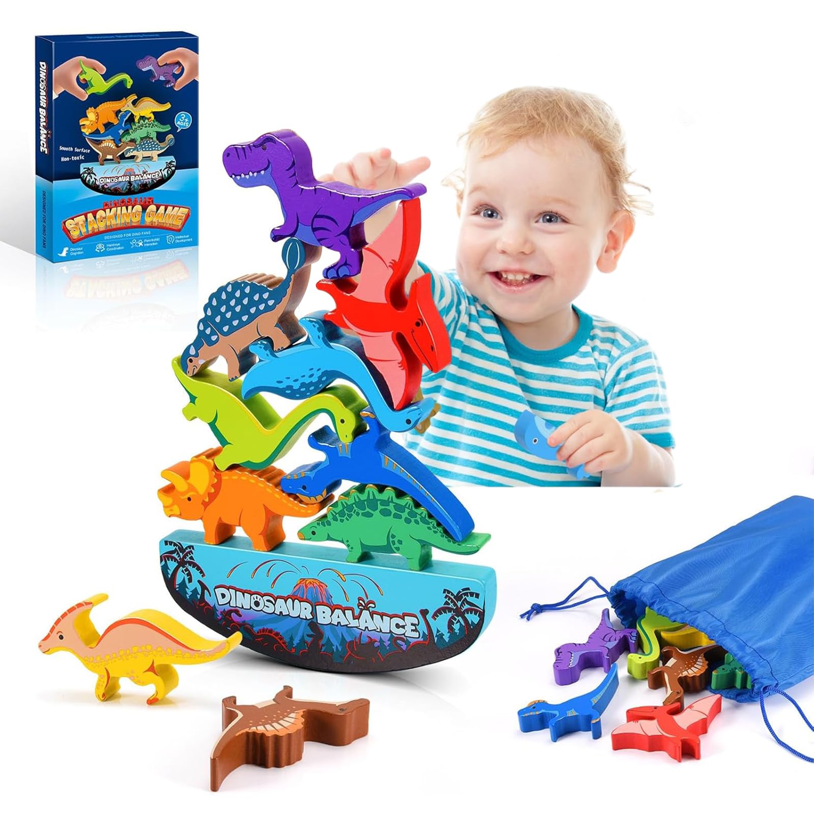 Tangdudu Dinosauri Giochi Legno per Bambini