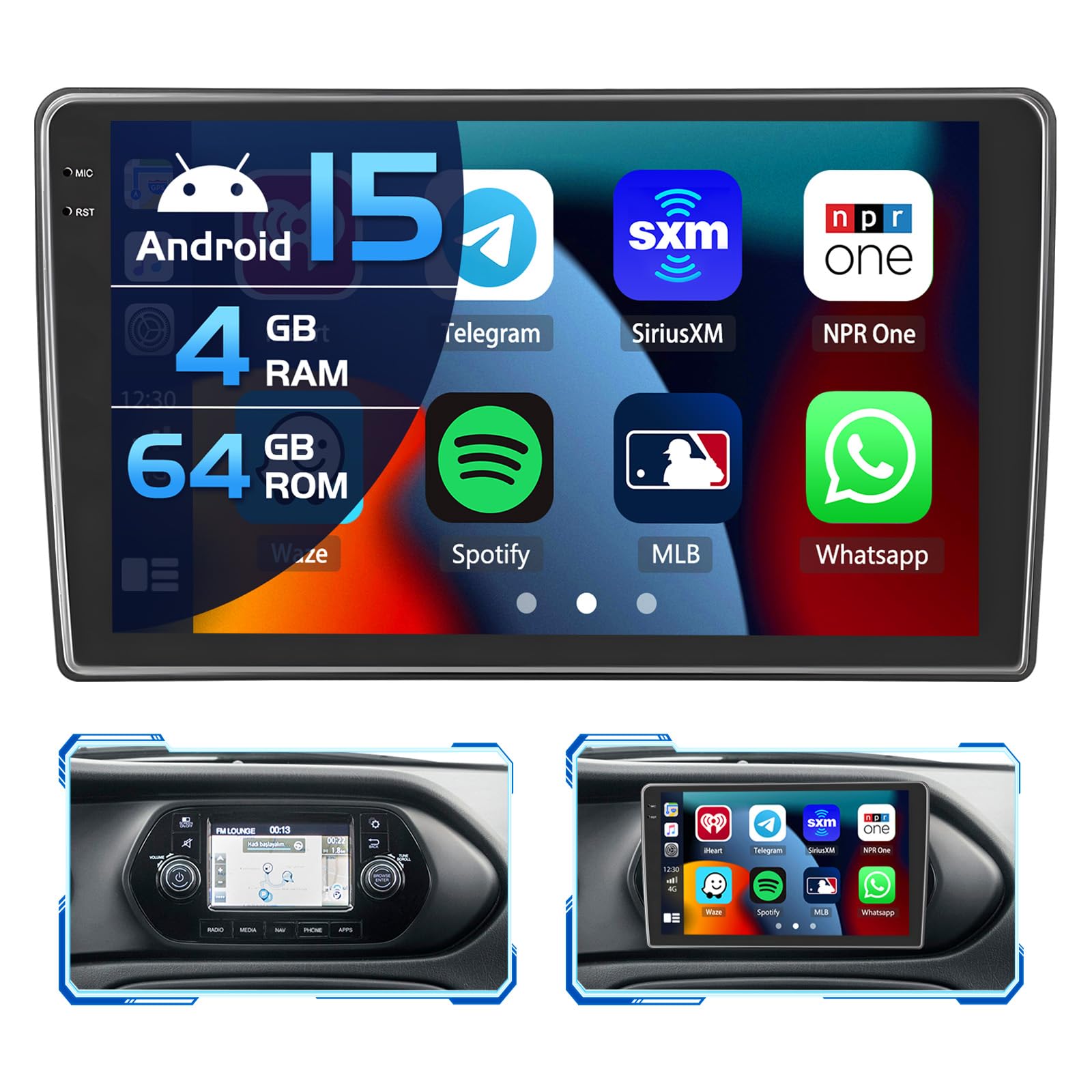 Autoradio 9" Android 15 per Fiat Egea 2015-2020