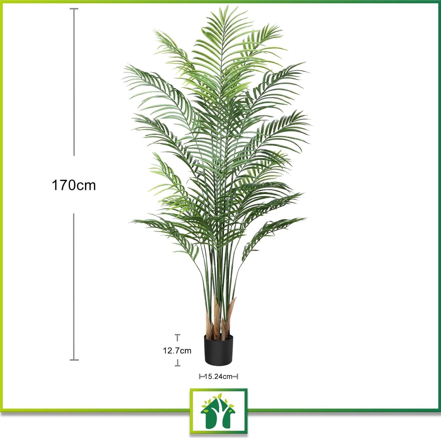 Crosofmi Piante Finte Areca Palma 170 cm (2 PACK) - immagine 6