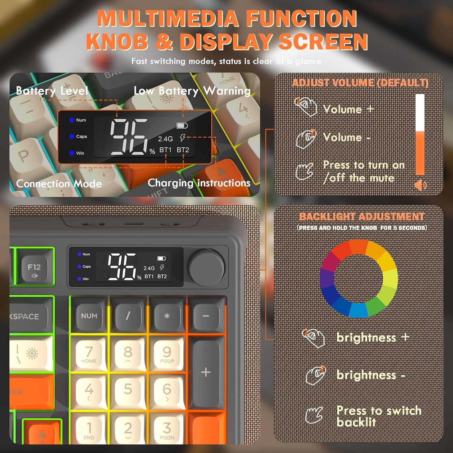 Ziyou Lang×FREEWOLF T96 Set Tastiera Mouse Wireless - immagine 4