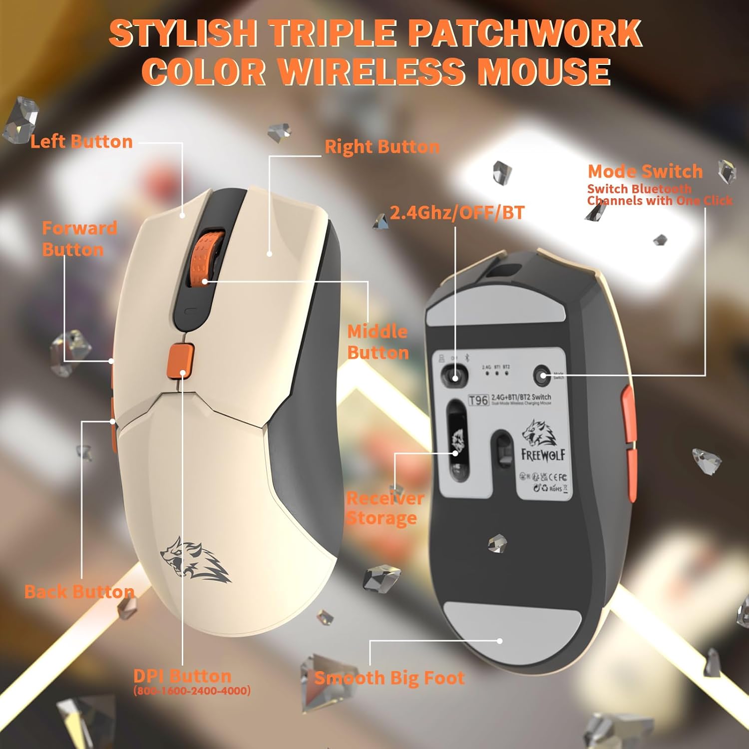 Ziyou Lang×FREEWOLF T96 Set Tastiera Mouse Wireless - immagine 7