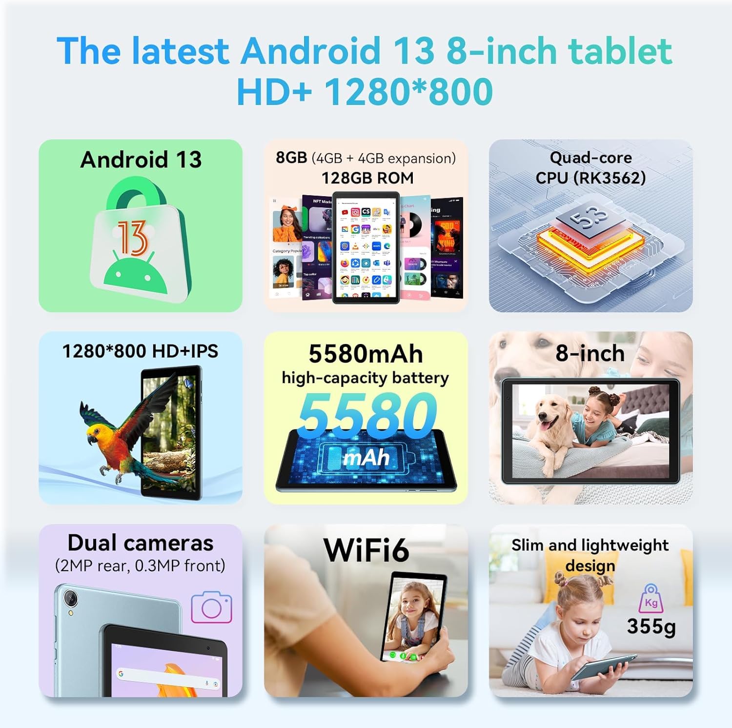 Blackview Tablet Tab 50 8" 4 GB RAM 128 GB Blu - immagine 2