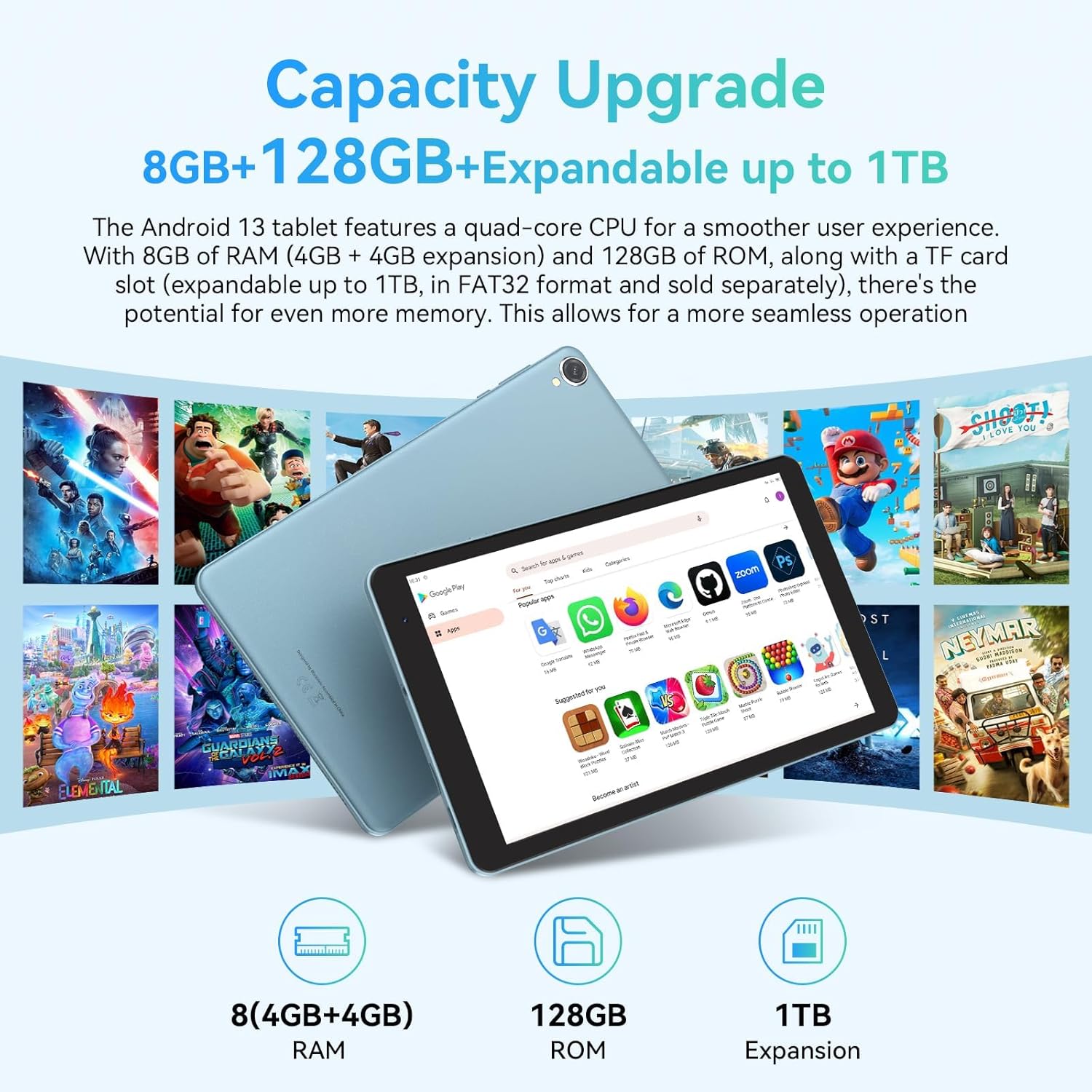 Blackview Tablet Tab 50 8" 4 GB RAM 128 GB Blu - immagine 3