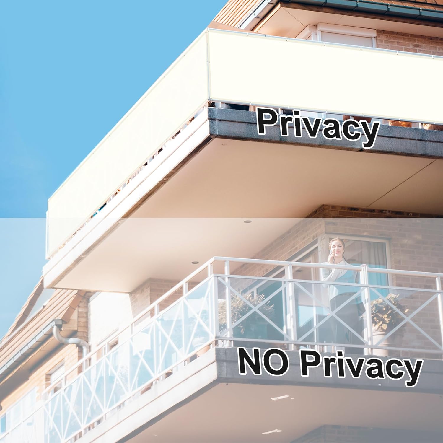 Sunnylaxx Frangivisto Balcone 100x800 cm Crema - immagine 3