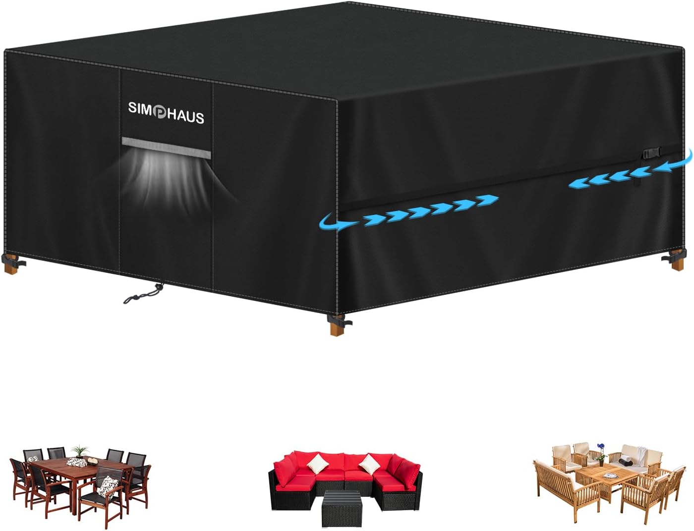 Telo Copritavolo da Esterno Impermeabile 250x250x90cm - immagine 1