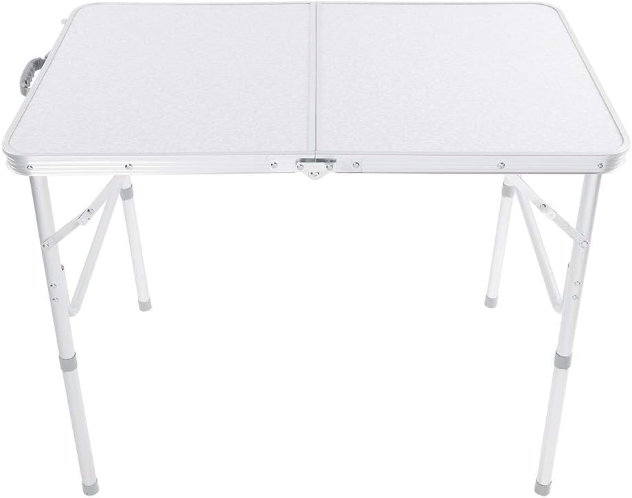 Tavolo Pieghevole da Giardino in Alluminio 90x60x69,5cm