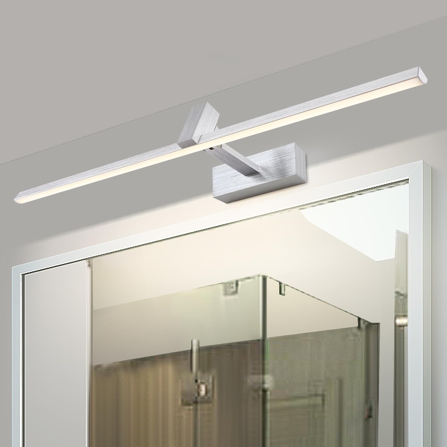 Mantolite LED Lampade da Parete 60cm 12W, Argento Spazzolato - immagine 4