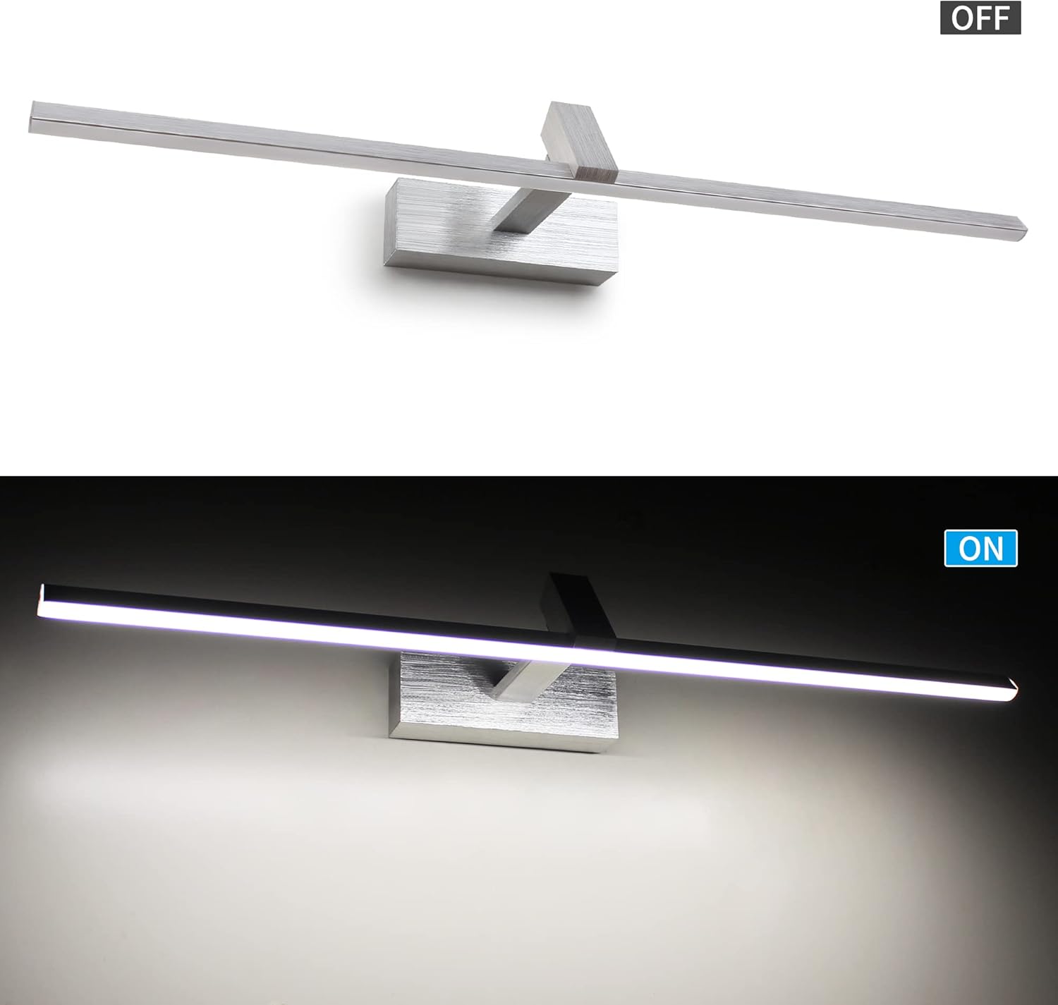 Mantolite LED Lampade da Parete 60cm 12W, Argento Spazzolato - immagine 7