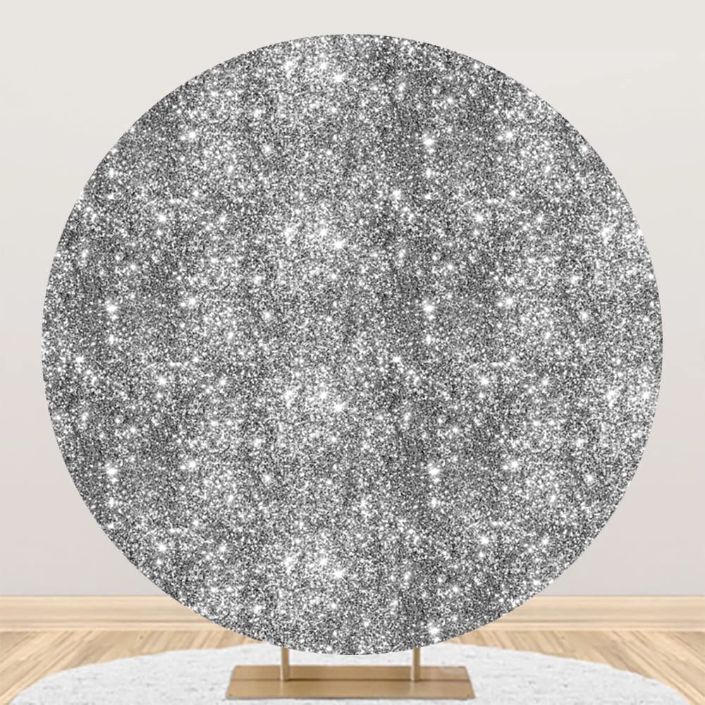 Renaiss 2.2m Copertura Rotonda Fondale Argento Scintillante