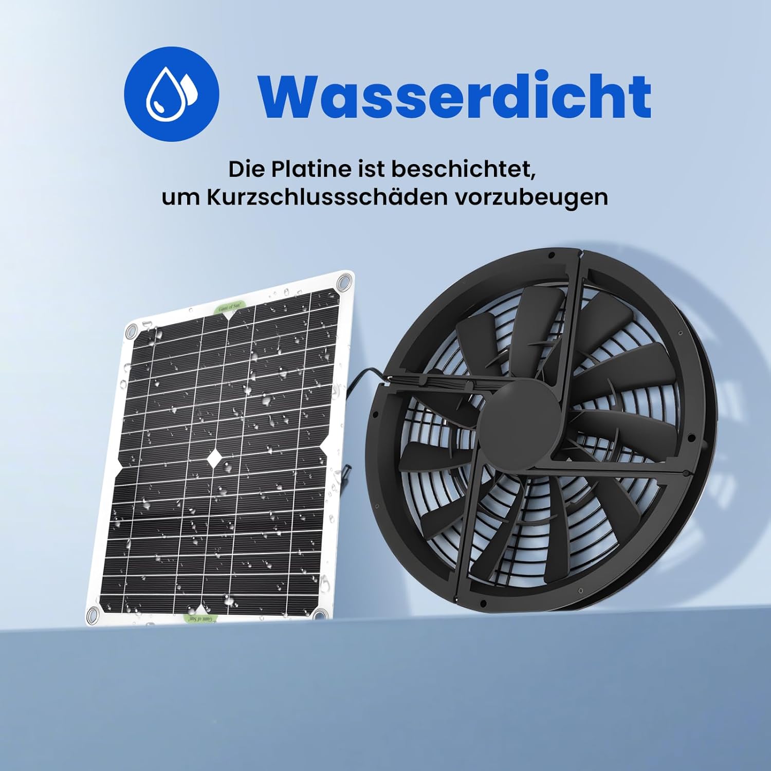 Ejoyous Kit Ventola Pannello Solare 100W Impermeabile - immagine 2