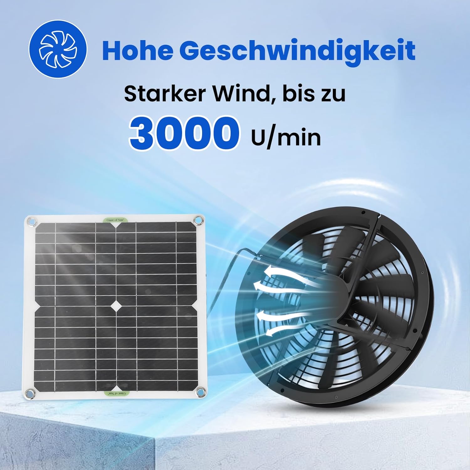 Ejoyous Kit Ventola Pannello Solare 100W Impermeabile - immagine 3