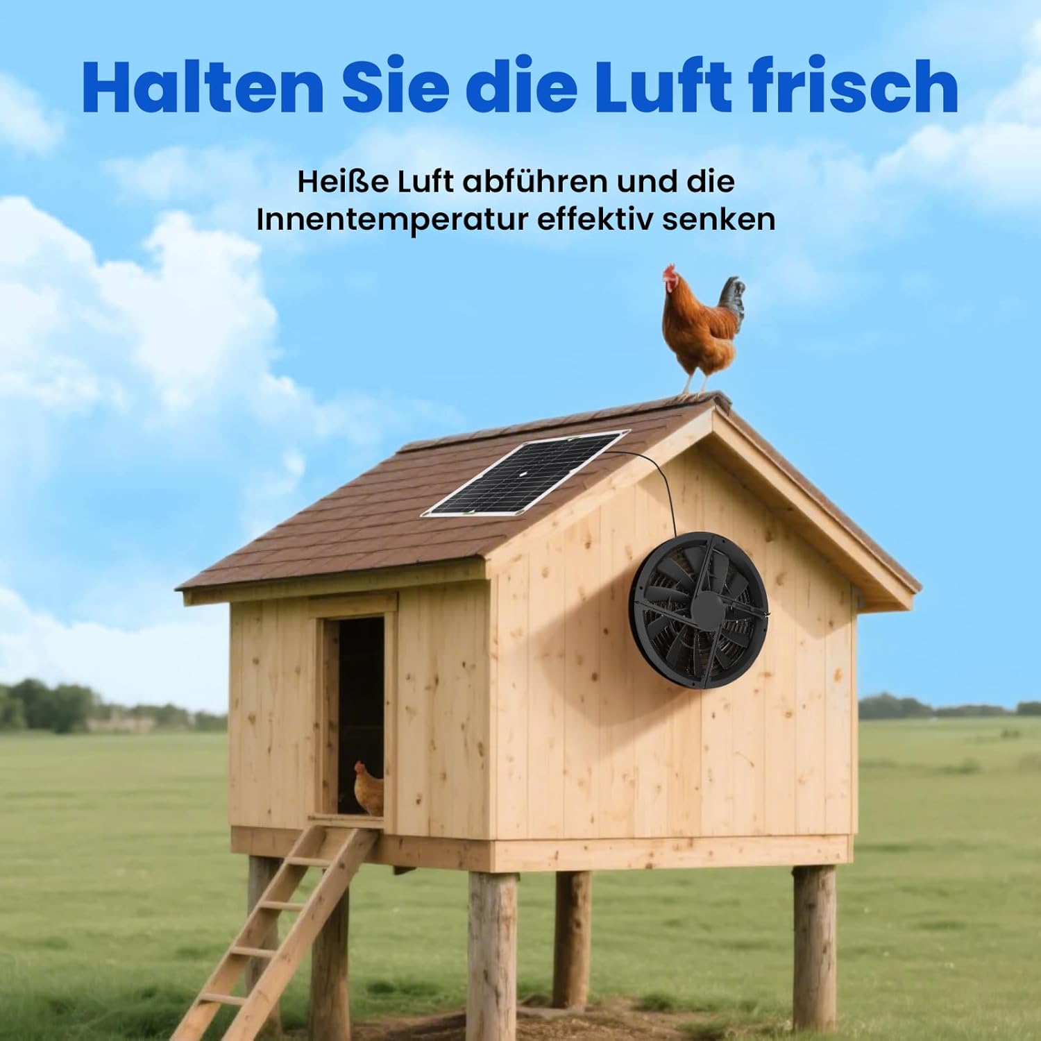 Ejoyous Kit Ventola Pannello Solare 100W Impermeabile - immagine 5