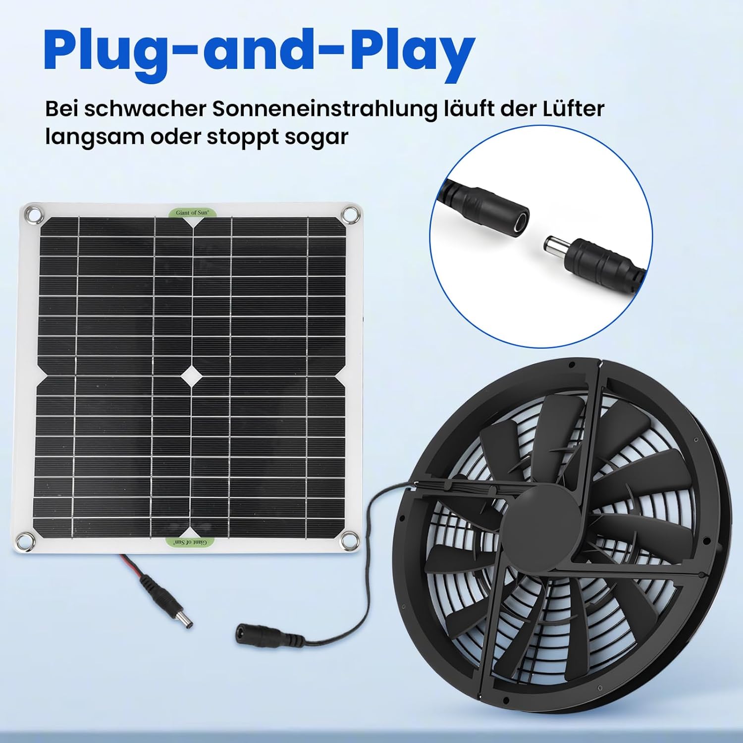Ejoyous Kit Ventola Pannello Solare 100W Impermeabile - immagine 6