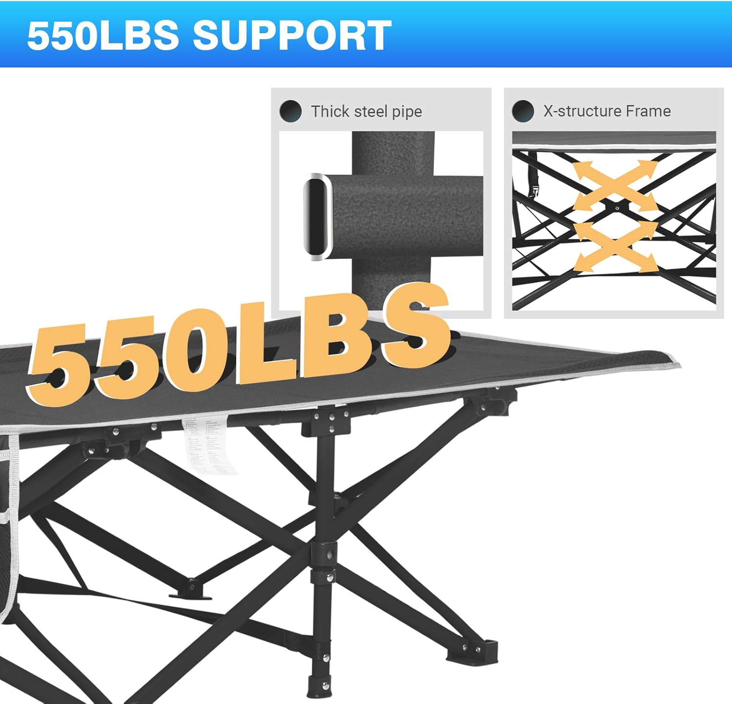 OVERMONT Oversized Folding Camping Bed for Adults - immagine 3