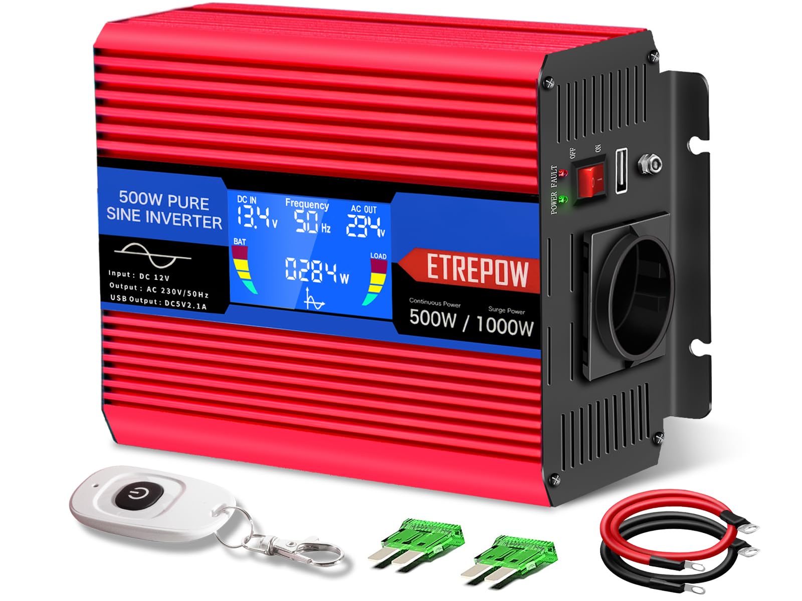 Etrepow Inverter Auto 500W Onda Sinusoidale Pura