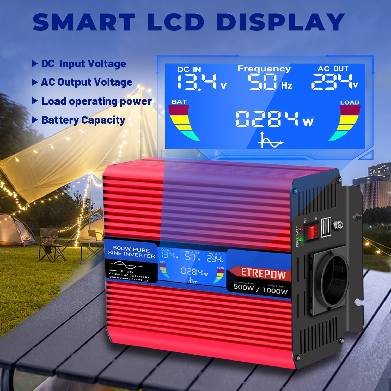 Etrepow Inverter Auto 500W Onda Sinusoidale Pura - immagine 5