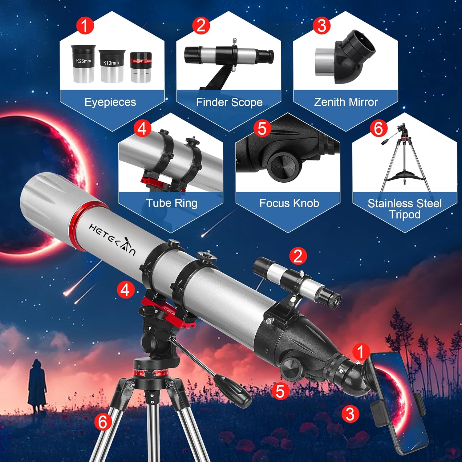 Telescopio Astronomico Professionale 90/900mm - immagine 6