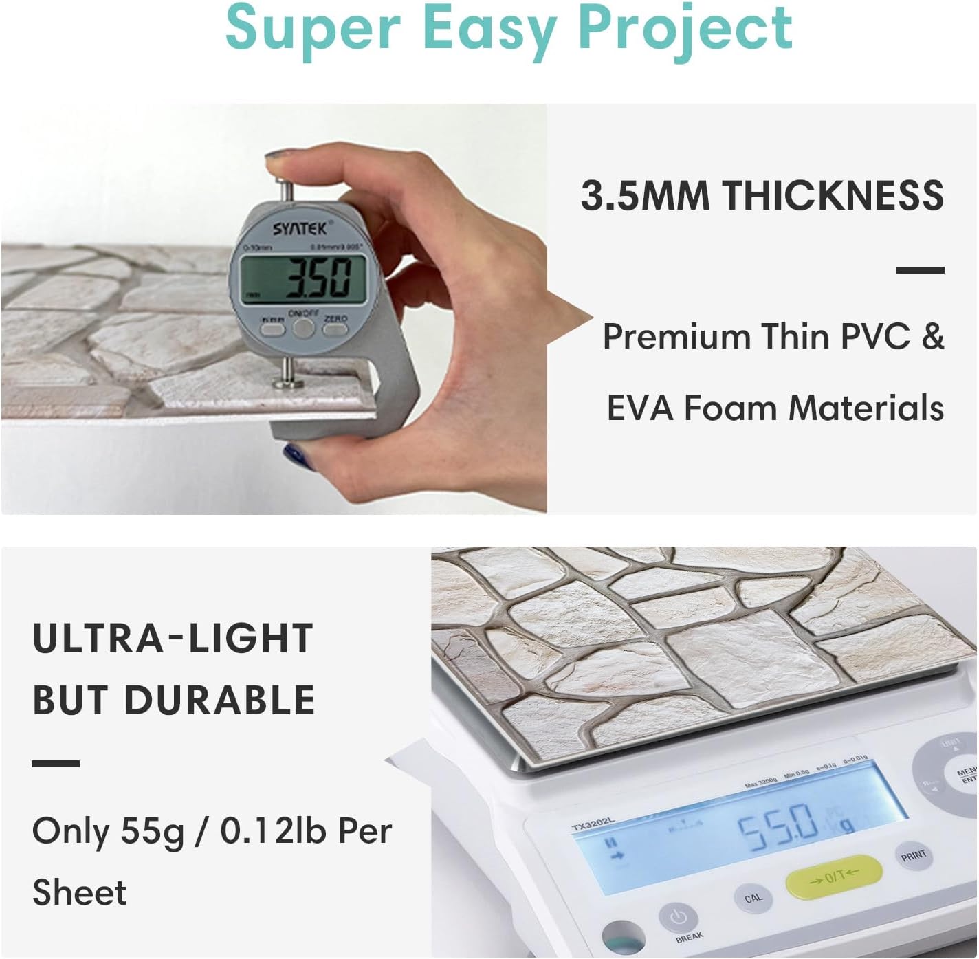 Commomy Pannelli da Parete 3D Finta Pietra 10 Pezzi - immagine 6