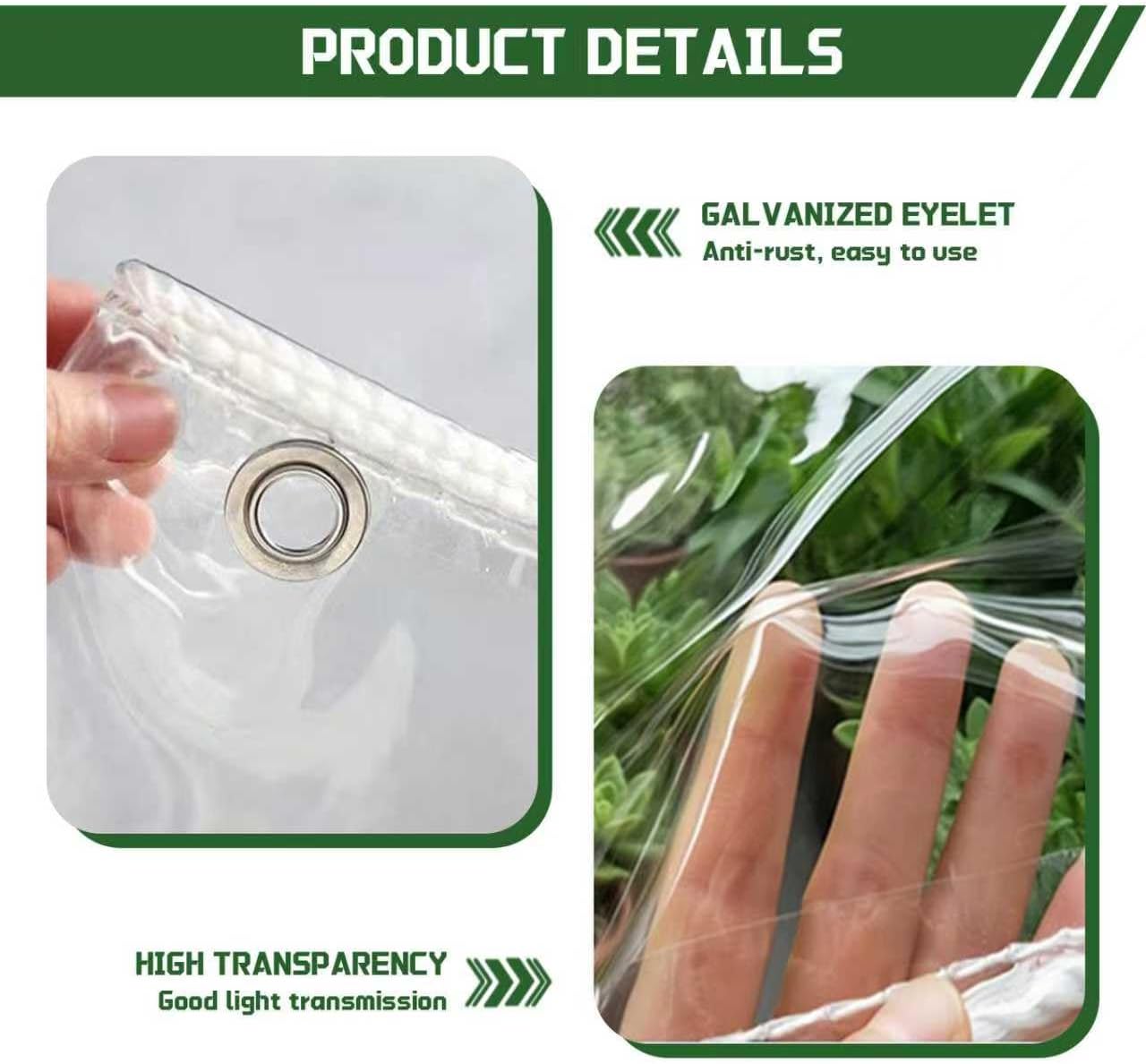 Telone Impermeabile Trasparente PVC 3x6m con Occhielli - immagine 5