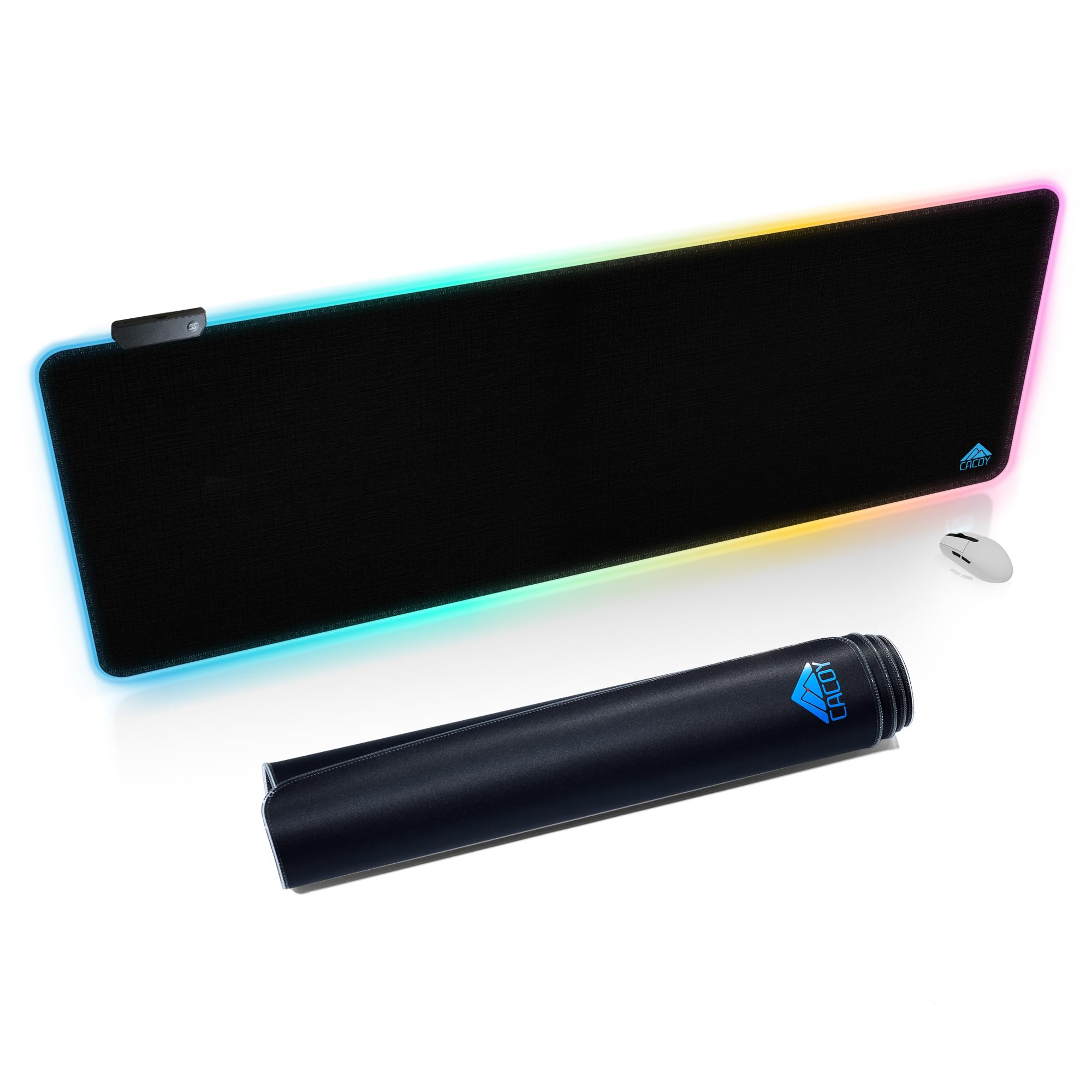 Cacoy Tappetino Mouse Gaming XXL RGB 1400x500mm, Nero