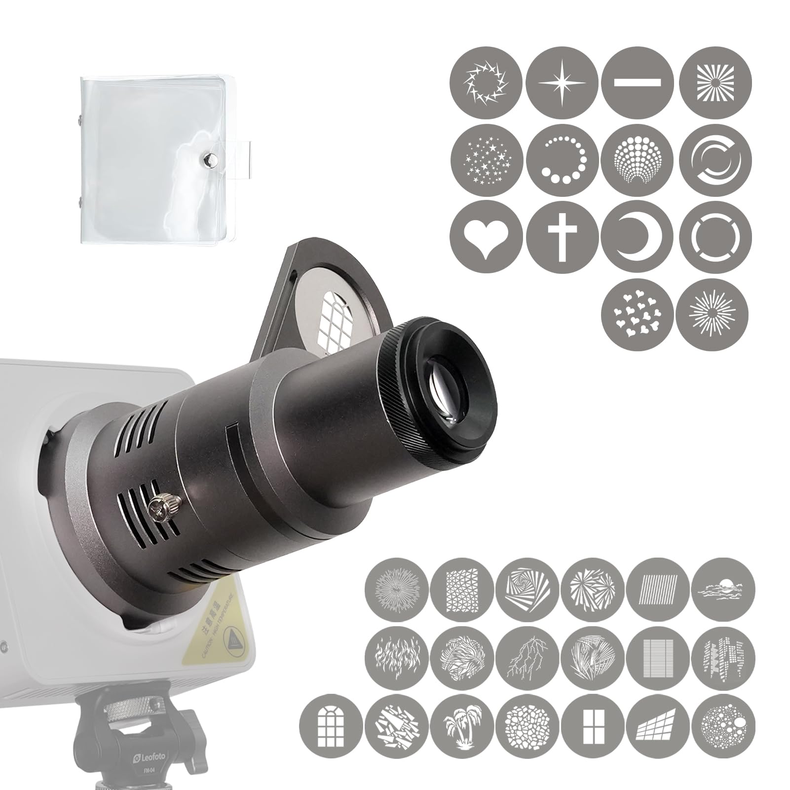 Mini Snoot Ottico Gobos Accessori per Godox/Nanlite/ZY