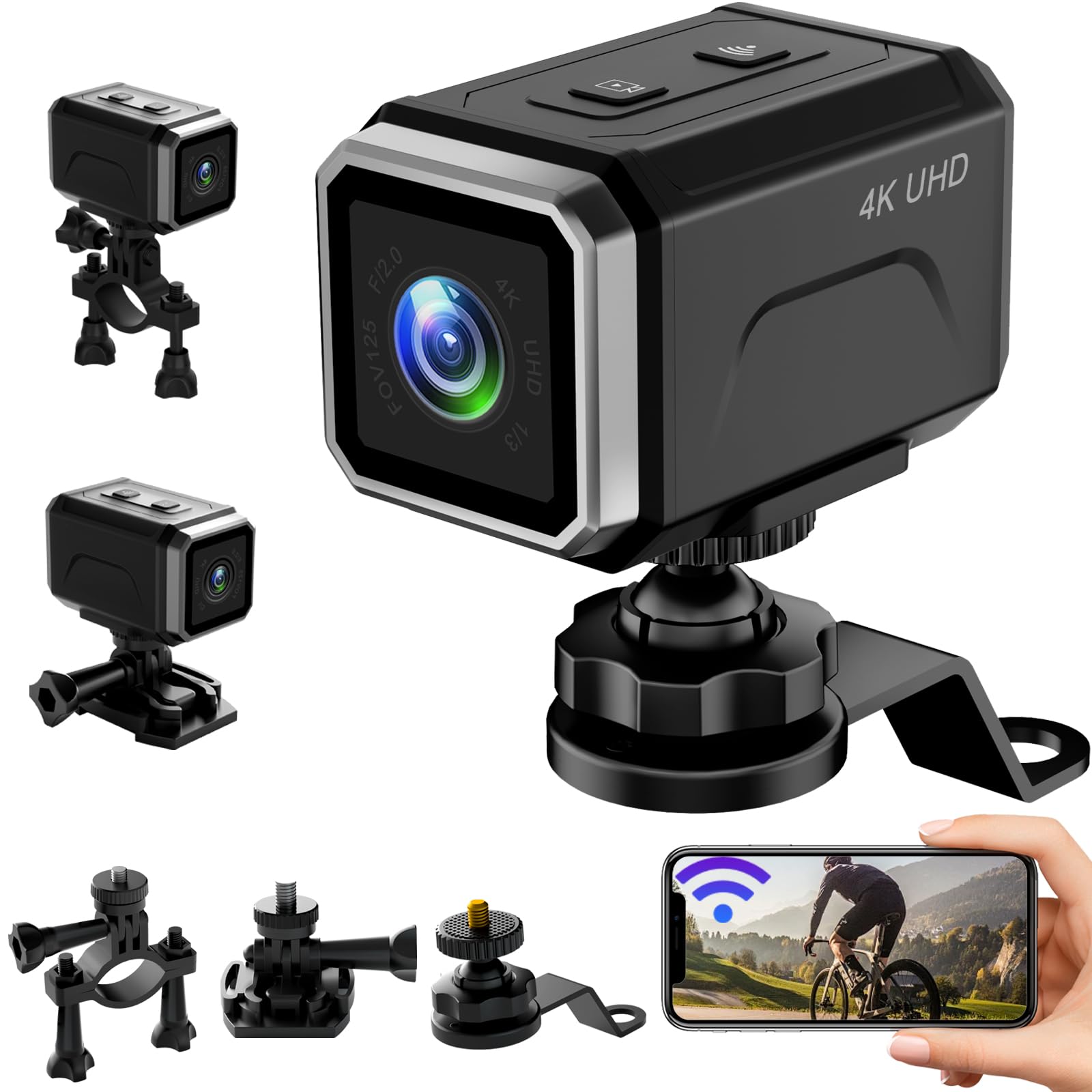 Pudet Luo Action Cam Moto WiFi 4K 8h