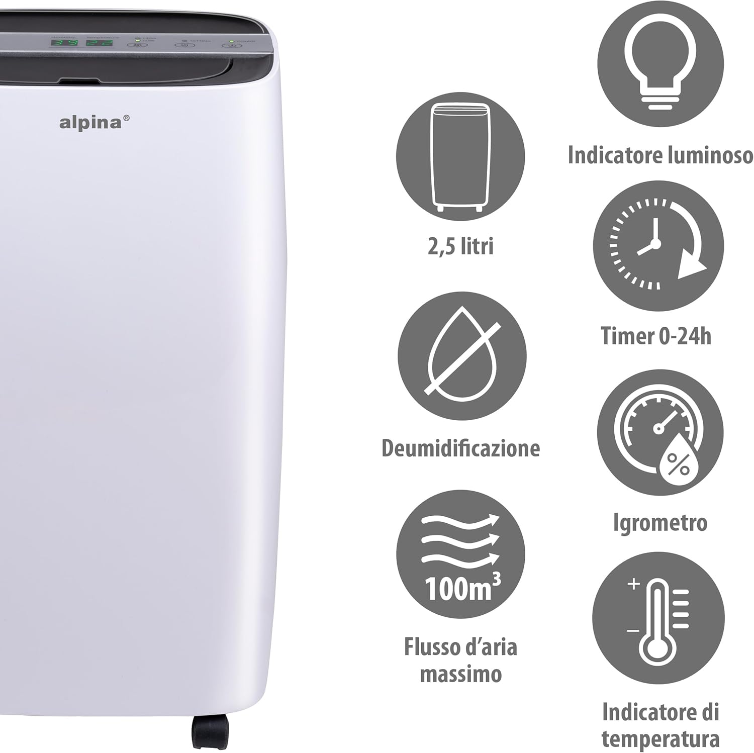 Alpina Deumidificatore 10L/Giorno per 100m³ - immagine 3