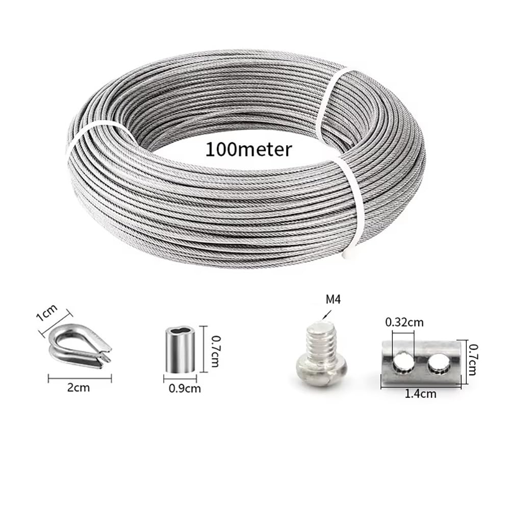 Newfun Garden Wire/Cable Railing Kit 100M 3mm - immagine 4